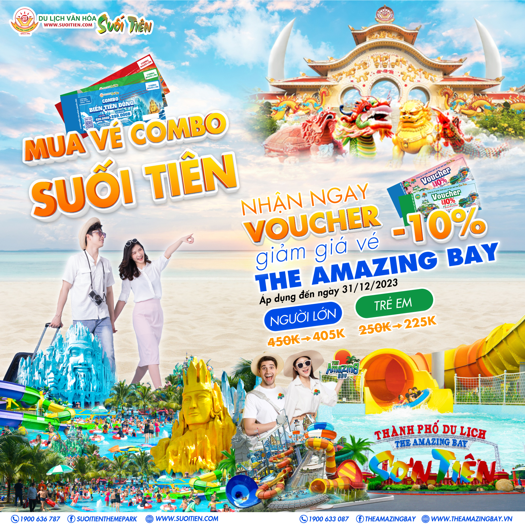 MUA VÉ COMBO SUỐI TIÊN - TẶNG VOUCHER ƯU ĐÃI THE AMAZING BAY
